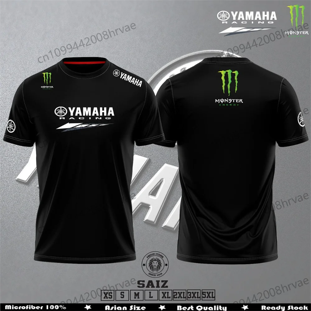 Yamaha 2025 new No. 5 off-road motorcycle T-shirt summer men's and women's quick-drying casual breathable short-sleeved shirt image 2