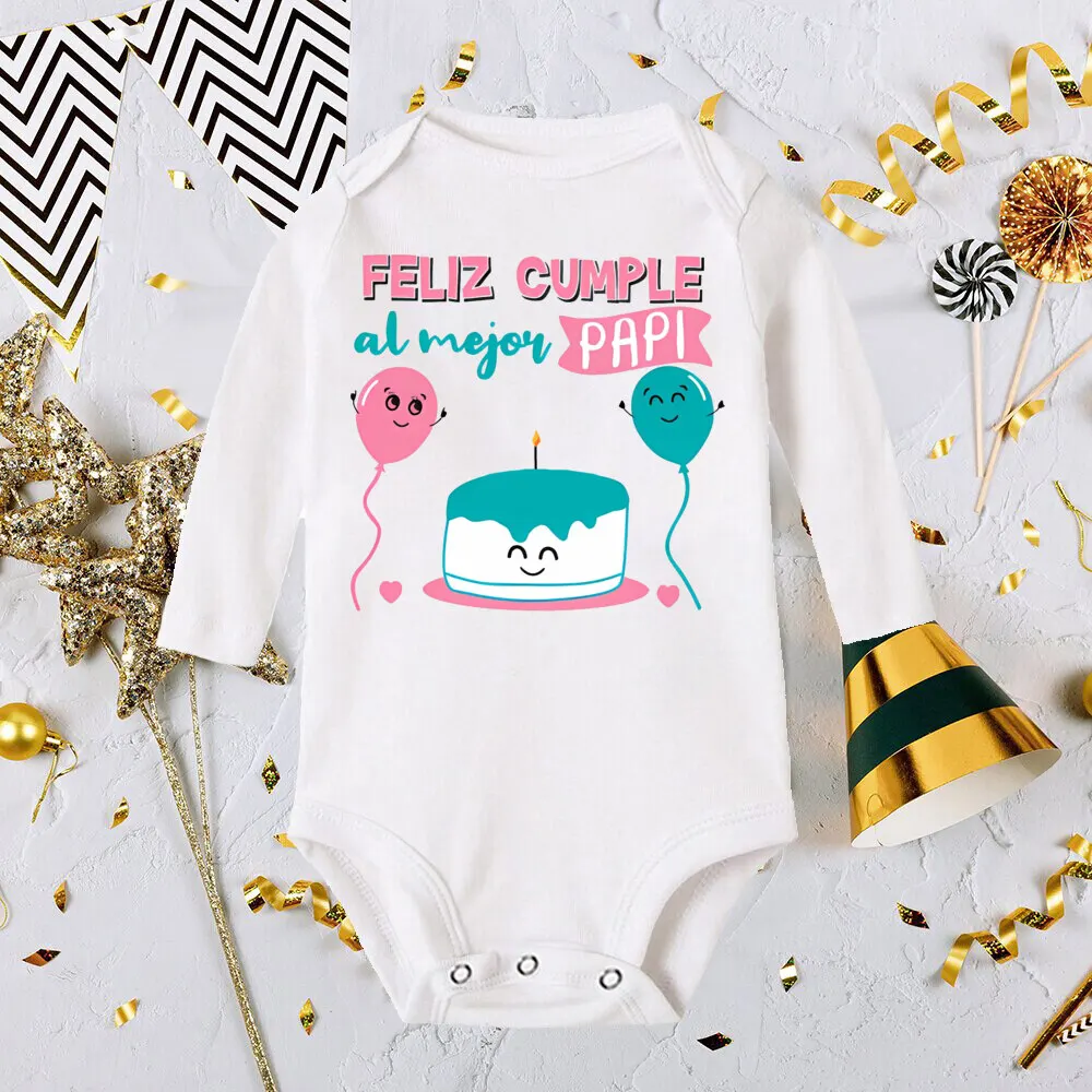 Happy Birthday To The Best Dad Print Family Matching Outfit Comfy Loose Comfort T-shirt+Romper Set Best Surprise Birthday Gift