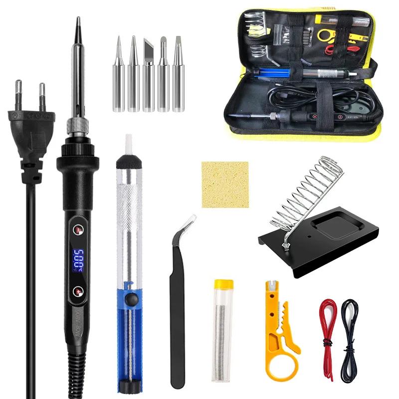 

908V soldering iron welding 15-piece set, temperature control 80W household welding maintenance kit set, cross-border supply