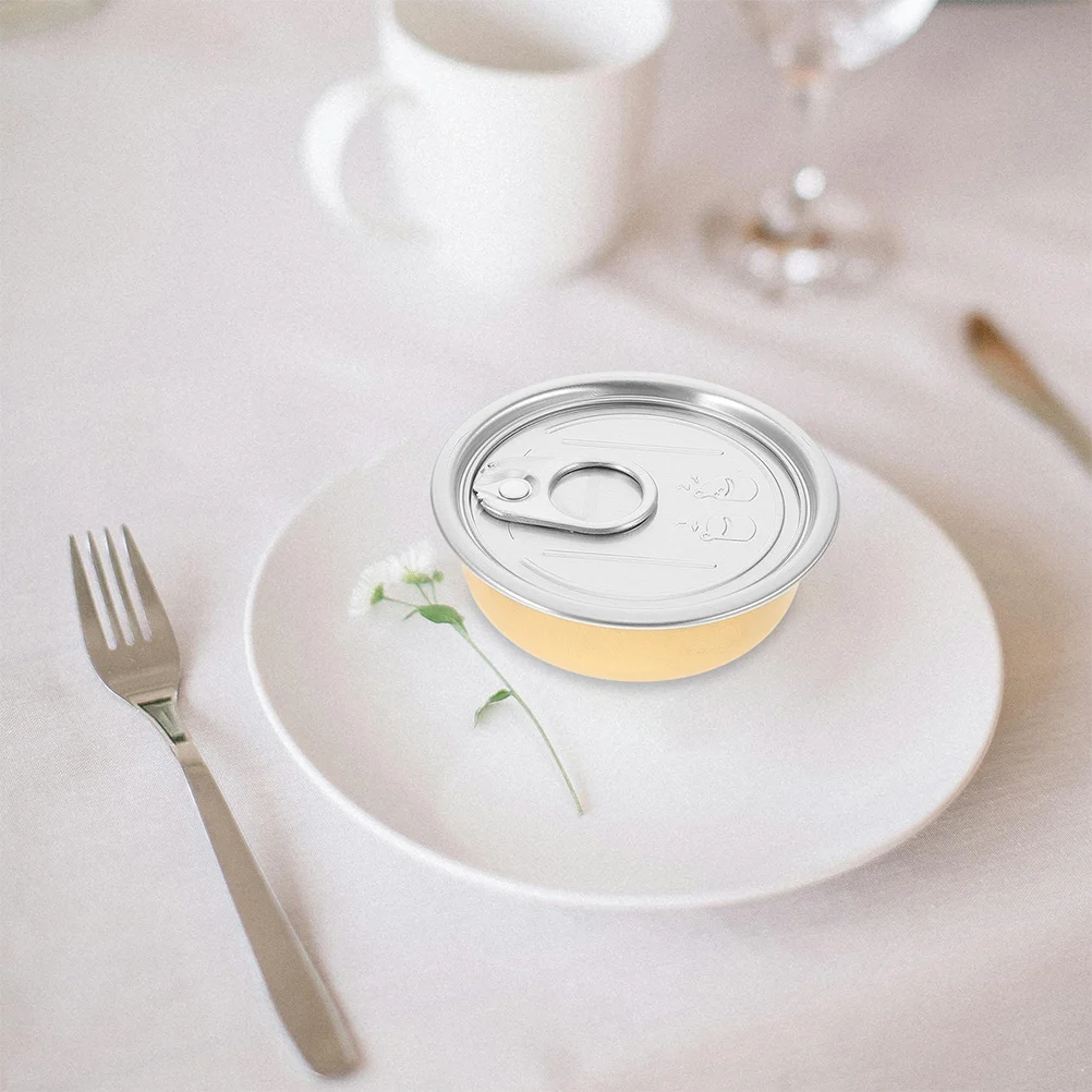 

6Pcs Aluminum Sealed Easy-Open Snack Containers 40ml High Temperature Steamable Small Round Cans for Food Storage Yogurt Cups