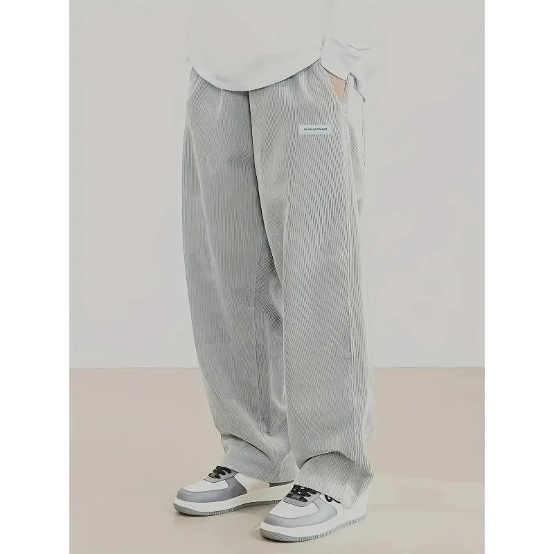 Мужские вельветовые свободные брюки европейского размера, многофункциональные повседневные прямые брюки, подходящие для повседневных путешествий.