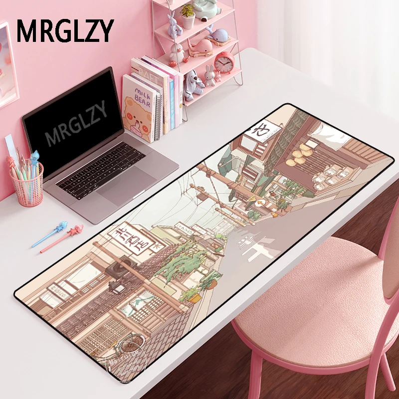 Mrglzy mousepad japonês para pc, acessórios periféricos para jogos de computador, mousepad grande xxl simples para csgo