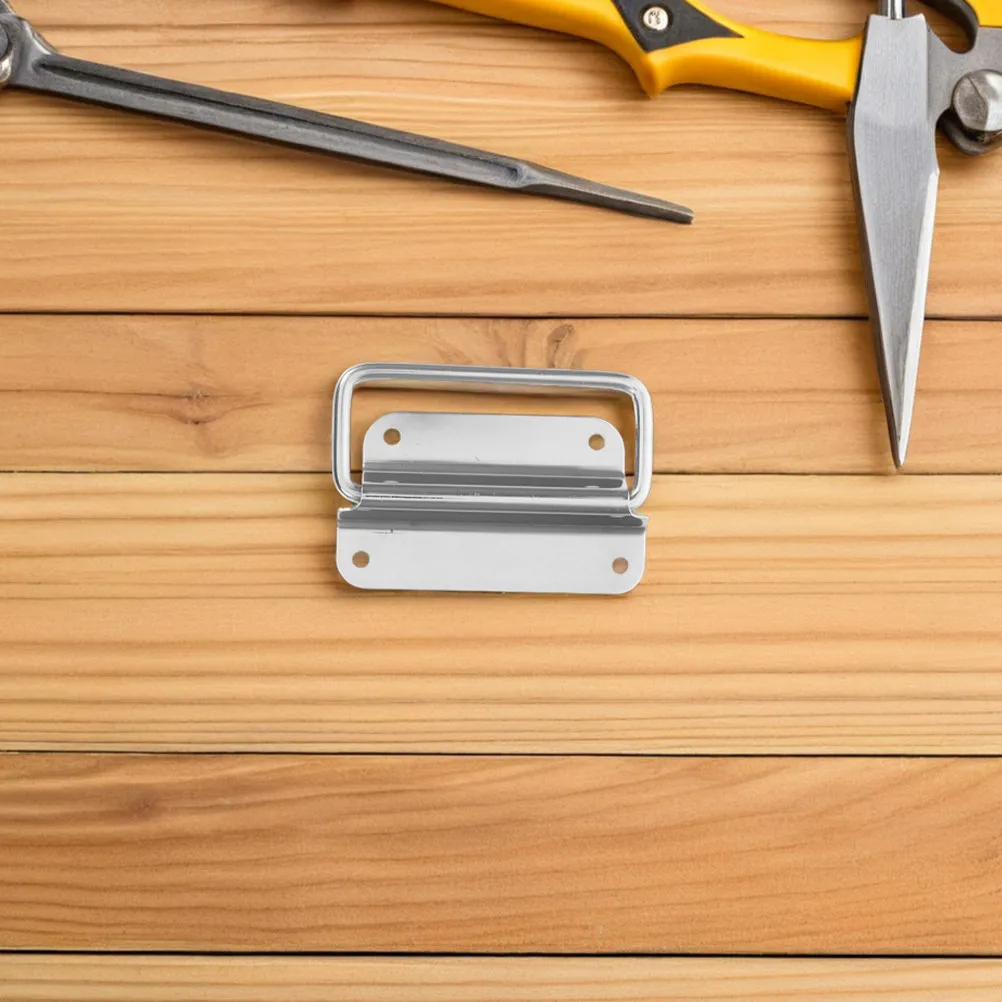 4Pcs Chest Handles Stainless Steel Foldable Pull Ring Handle Heavy Duty Tool Box Case Crates Industrial Outdoor Toolbox