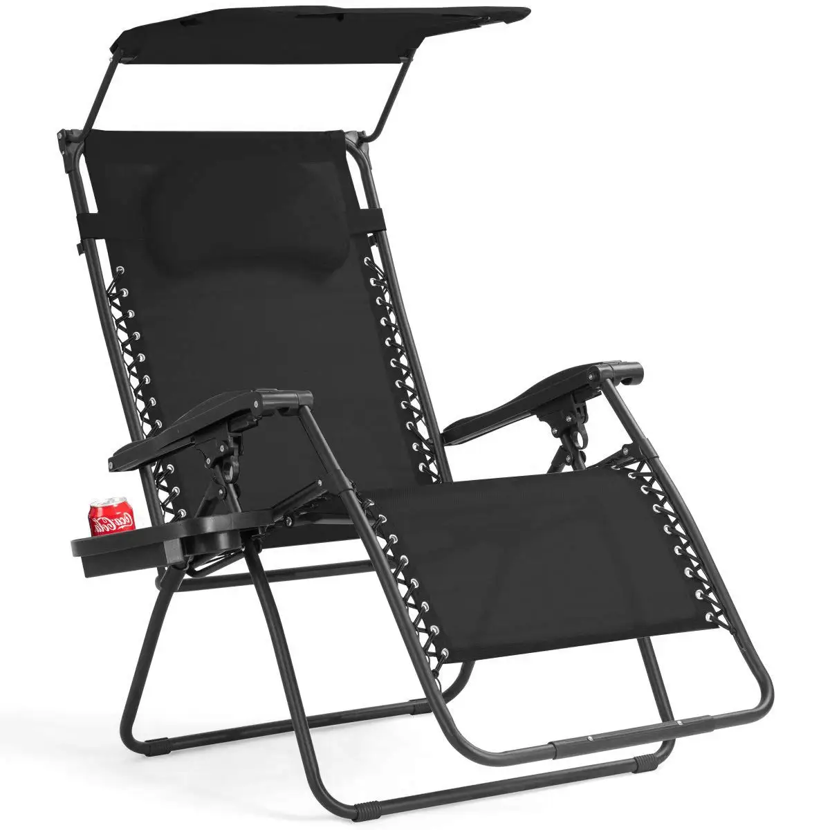 

XL Zero Gravity Lounge Chair w/Canopy Shade & Cup Holder Adjustable Patio Recliner for Pool Porch Deck, Customized