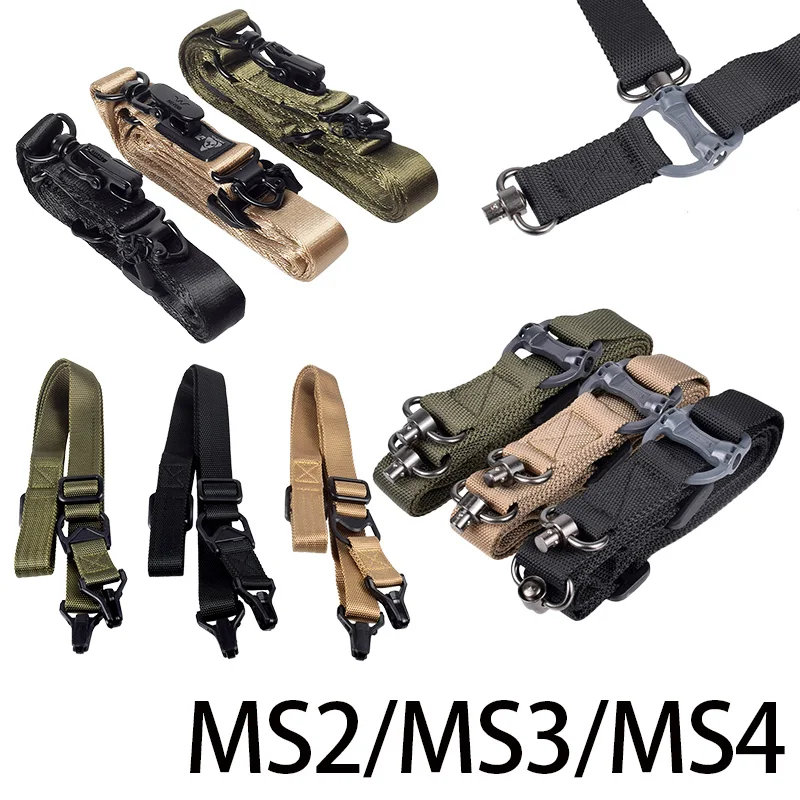 

MS2 MS3 MS4 Sling QD Mount Tactical Rifle Slings Military Gun Strap Metal Safety Straps HK416 Quick Detach AR10/15 Hunting