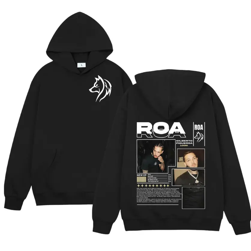 

Rapper Roa Gilberto Figueroa Double Sided Print Hoodie Men Cozy Pullover Casual Long Sleeve Harajuku Loose Sweatshirts Teenagers
