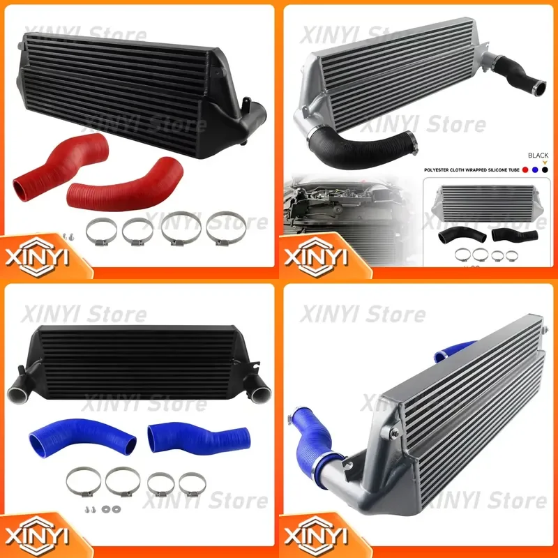 73% Extra High Flow Bar Plate Intercooler Kit Performance Stepped Core for Toyota GR Yaris GR Corolla 1.6L 2020+ Black Silver