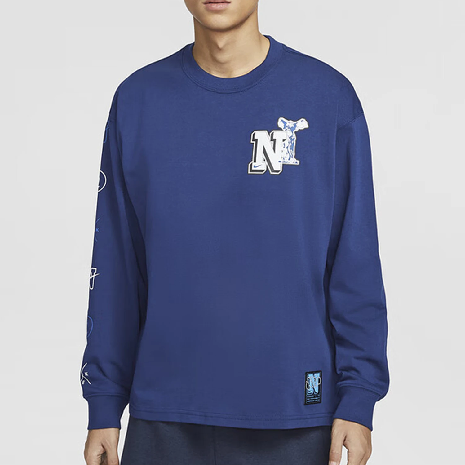 

Nike Официальный подлинный новый мужской спортивный костюм с длинным рукавом и рисунком граффити для спорта на открытом воздухе HJ3306-492