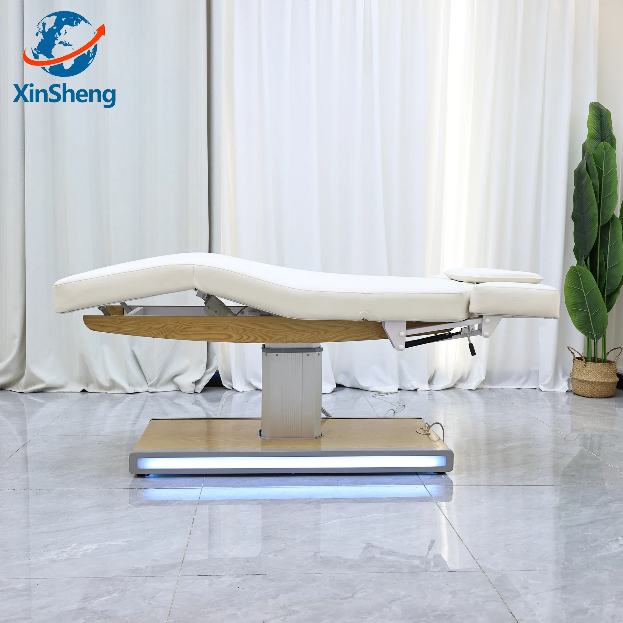 Xingsheng cama elétrica de cuidados de beleza, mesa de massagem de hidroterapia facial, cadeira de salão de beleza, camas de cílios, cadeiras de massagem para pés, móveis de spa