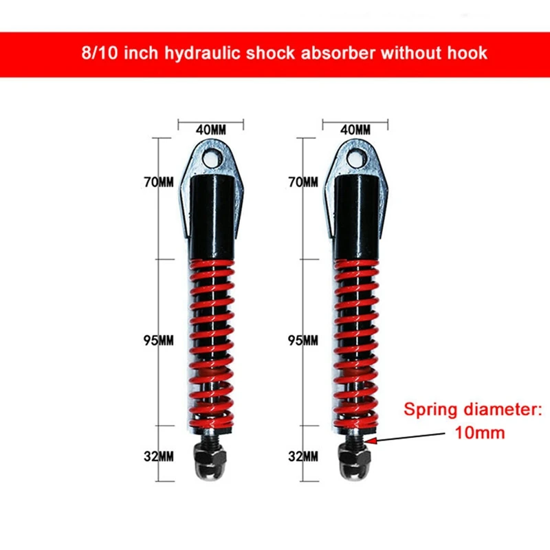 2 PCS Electric Scooter Hydraulic Front Shock Black & Red Metal 8 Inch 10 Inch Refitted Vehicle Spring Shock Scooter Accessories