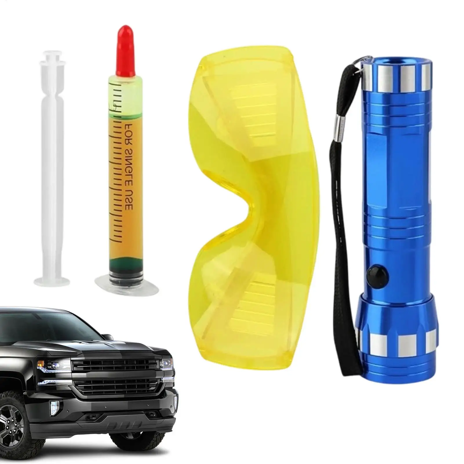 Hochpräziser UV-Lecksucher mit Schutz-Taschenlampe für Auto-Kühler, Kühlschrank, HVAC-Verdampfer, Kompressor, Klimaanlage/Diesel