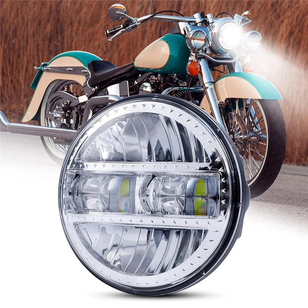 

5.75"Inch Round LED Headlight with Halo Ring White DRL Black/Chrome For Honda Shadow VT 600 700 750 1100 VTX 1300 1800