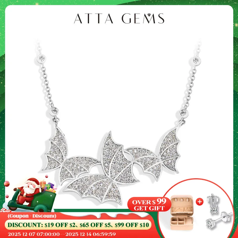 

ATTAGEMS Elegant Butterfly Moissanite Necklace For Women S925 Silver VVS1 Lab Diamond luxury Wedding Bride Jewelry Gift Hot Sale