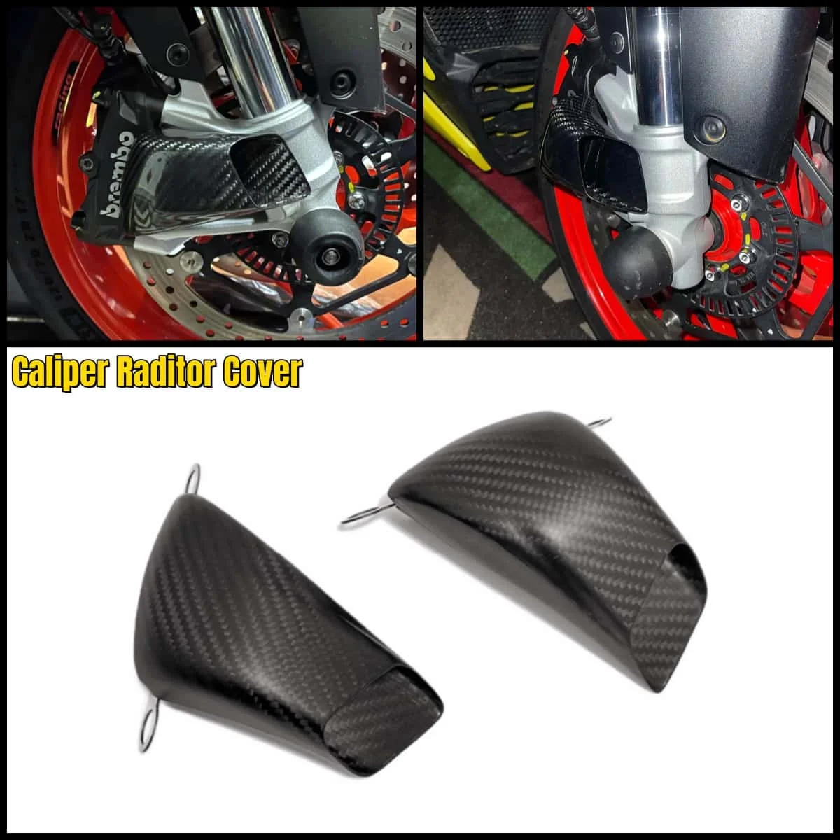 For KTM 790 DUKE R & 890 DUKE R / GP 2018-2024 Carbon Fiber Motorcycle Front Brake Air Duct Caliper Radiator Cover