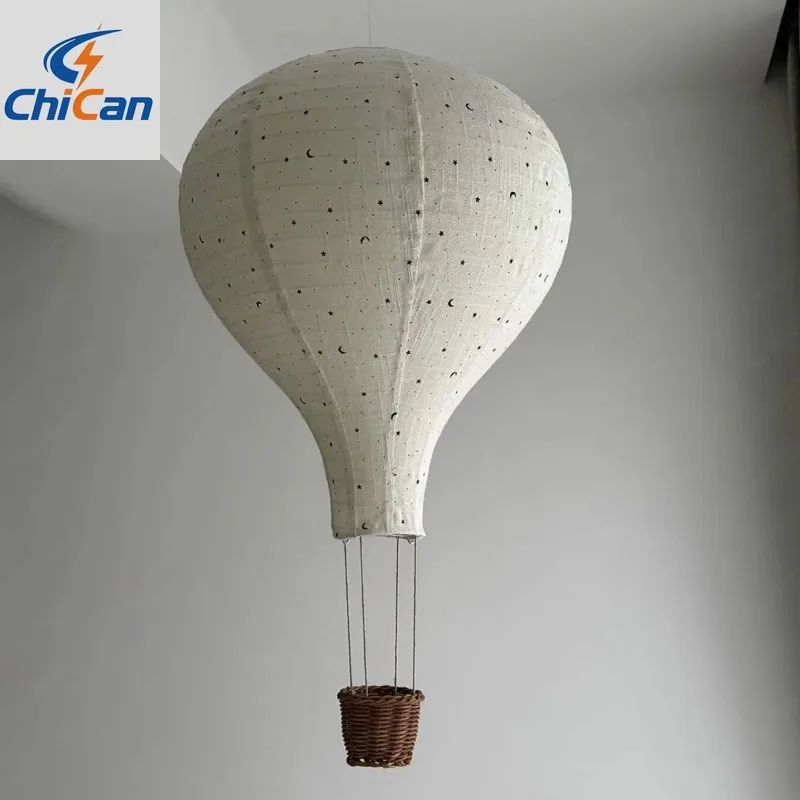 

【Hot】Nordic Ins Children's Room Handmade Fabric Hot Air Balloon Pendant Home Decoration Balloon Lampshade Pendant Shooting Props