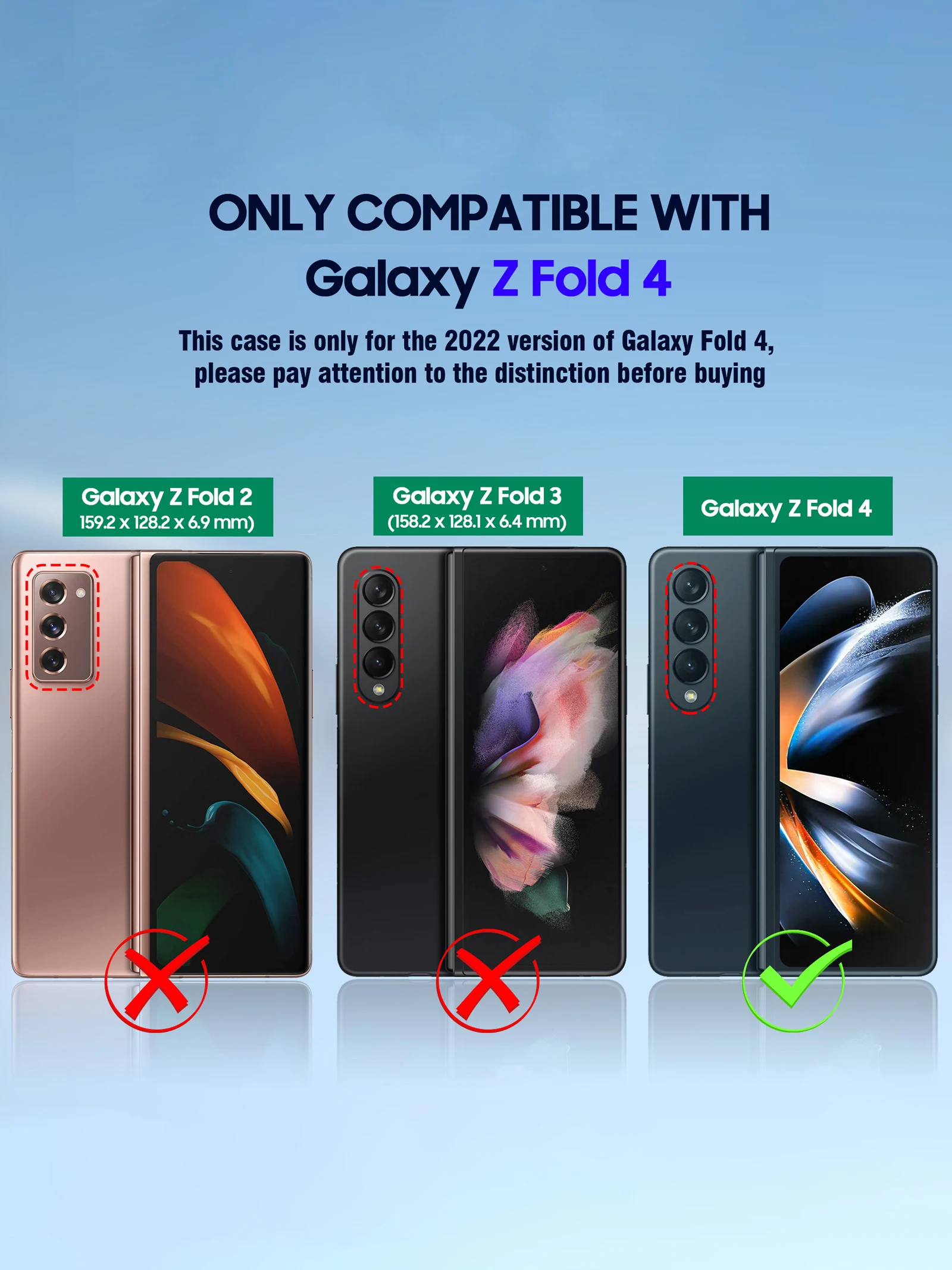 Für Samsung Galaxy Z Fold 4, luxuriös, ultradünn, hautfreundlich, matt, faltbar, stoßfest, Schutz, PC-Hartschale, Zubehör – Detail 2