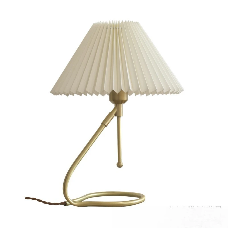 American retro pleated bedside table lamp nostalgic Japanese warm Internet celebrity medieval creative wall dual-purpose wall