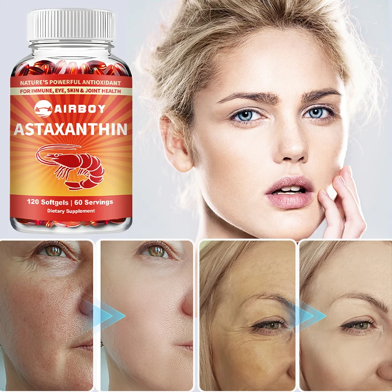 

Astaxanthin Capsules - Anti-aging, Brightens Skin, Antioxidant, Supports Immune, Joint, Skin and Eye Health, Cellular Health