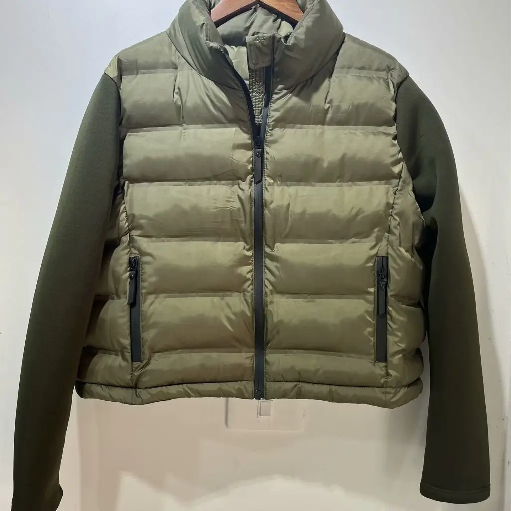 

Summer New Women's Y2K Export Zipper Stand Collar Spliced Long-Sleeved Cotton Jacket Short Style F823005