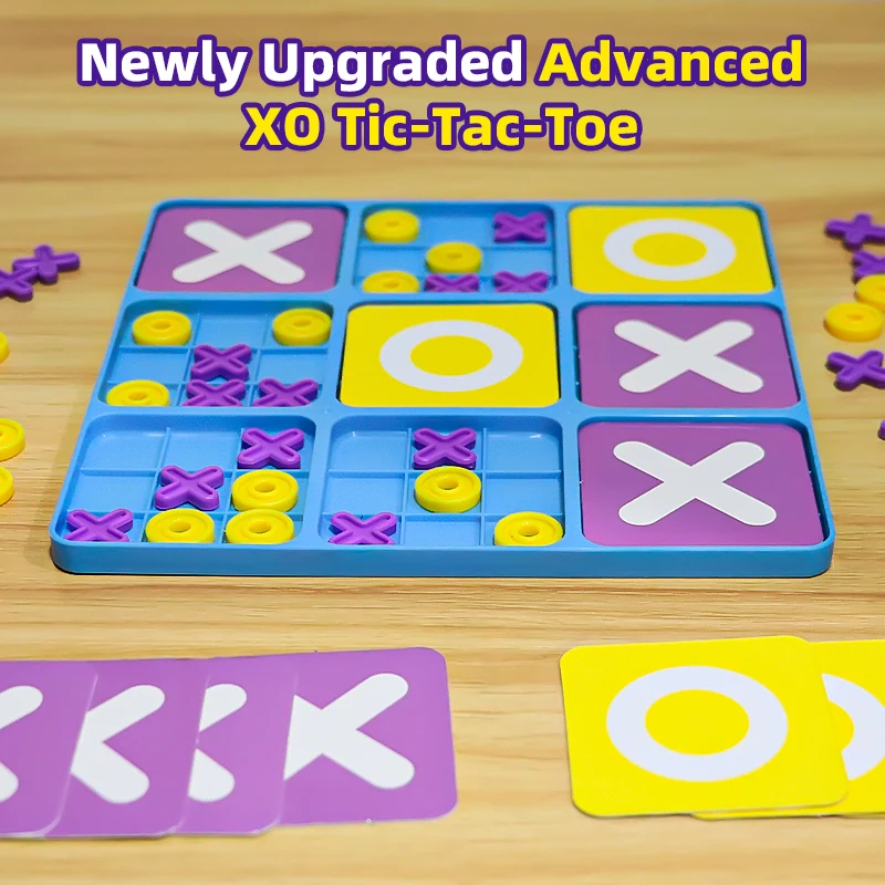 KNYYSECQ Children's board game educational toy game XO Tic-Tac-Toe logical thinking training parent-child interaction