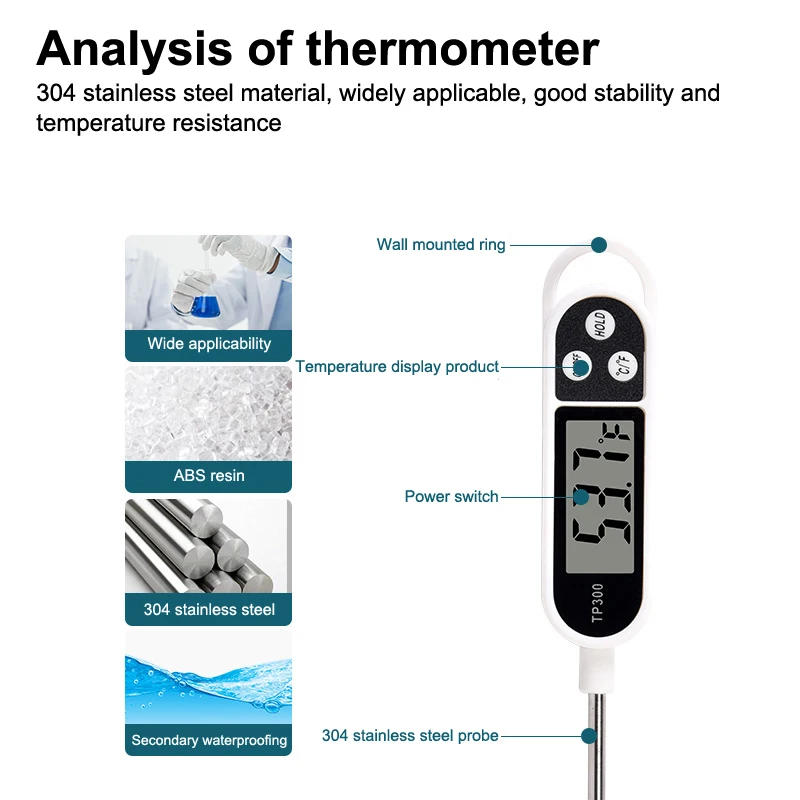Digital Kitchen Food Thermometer TP300 Meat Probe BBQ Electronic Oven
