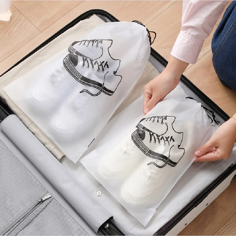 1/2/5Pcs Transparent Shoes Storage Bag Portable Travel Packing Drawstring Pouch Waterproof Dust-proof Bags Home Shoes Organizer