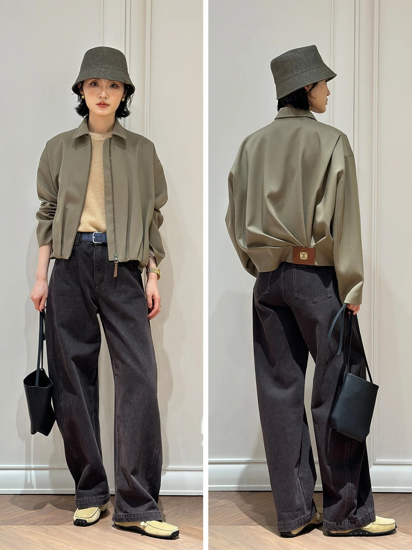 

Джинсы-клеш из денима с широкими штанинами, на пуговицах, средней плотности, универсальные для повседневной носки, зимние