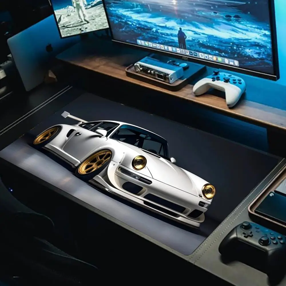 

1 шт. белый автомобильный коврик для мыши, большой коврик для компьютерной офисной игровой настольный коврик XXL, резиновые нескользящие коврики для клавиатуры с прошитыми краями, моющиеся настольные коврики