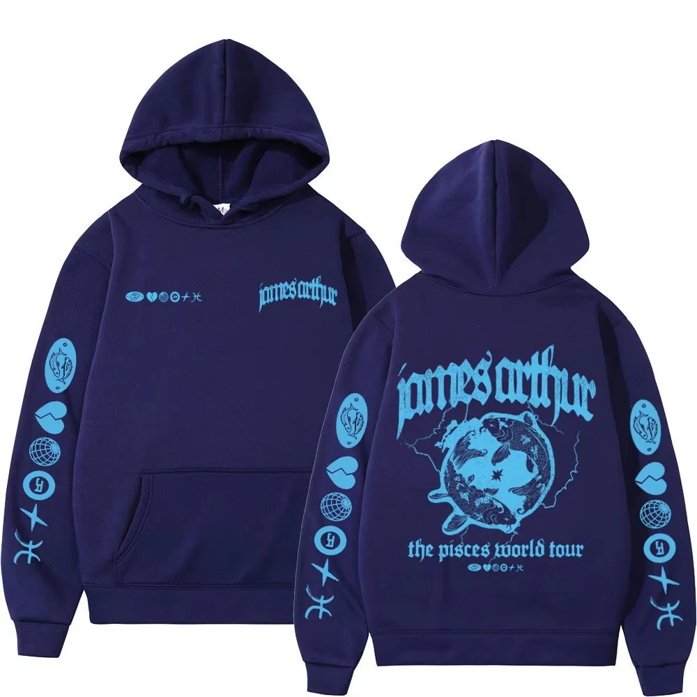 Custom James Arthur The Pisces World Tour Hoodies Men Women Harajuku Sweatshirt Long-sleeved Aesthetic Trendy Casual Hip-hop Spo