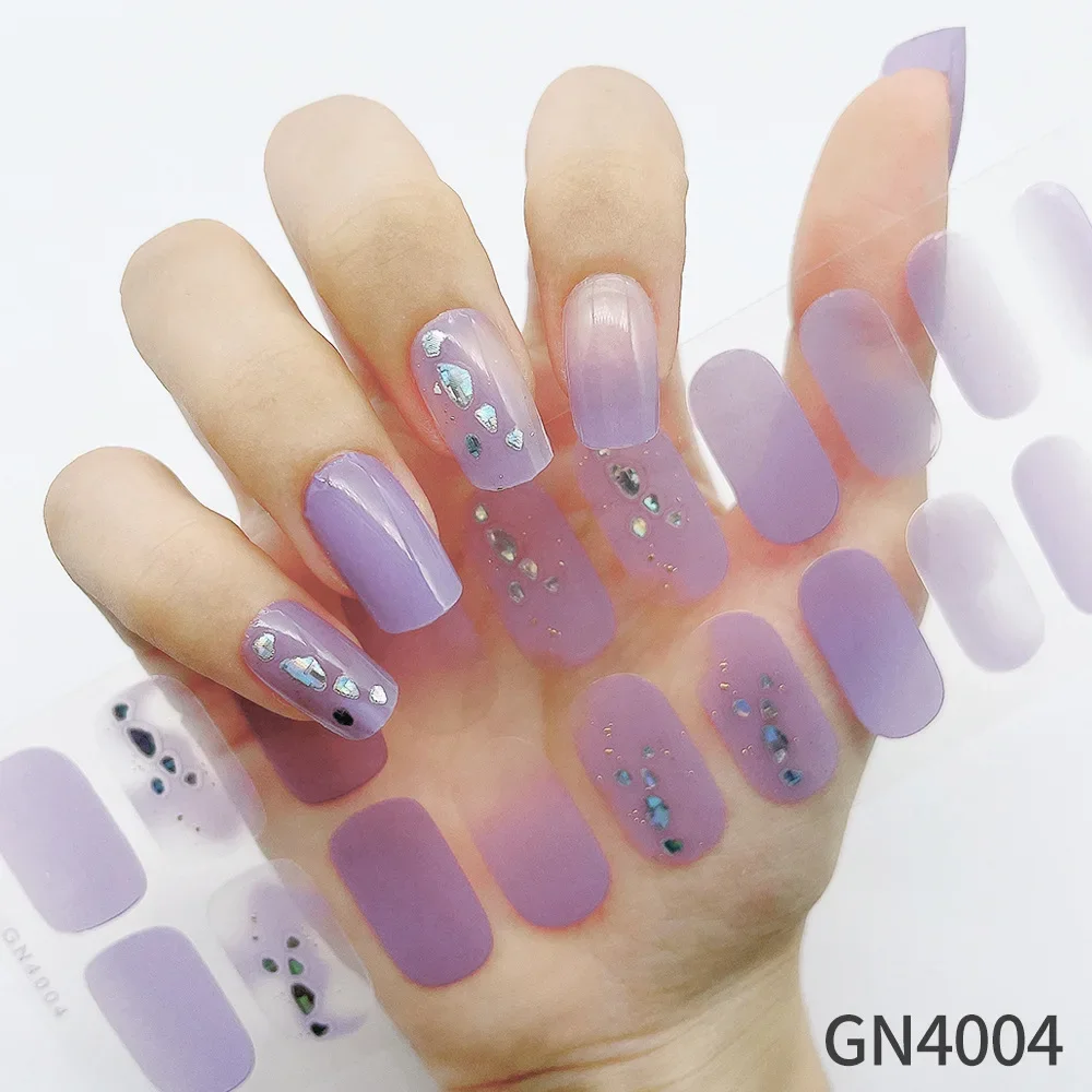 Ins Woman Diy Manicure Uv Gel Nagelstickers Niet-Baklamp 20 Vingerlijm Nail Wraps Watersticker Nail Art Decoraties