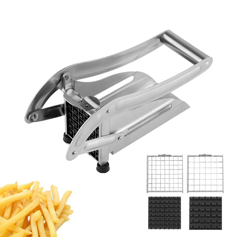 Hand Pressed Stainless Steel Fries Potato Slicer Kitchen Portable Potato Cutter Vegetable French Fry Cutter Professional Manual