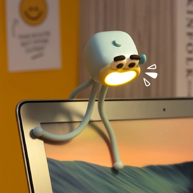 

Pop Octopus Night Light Mini Adjusting Table Lamp Portable Reading Light Easy Fixed Octopus Tentacles Desktop Fun Pieces Toy Lam