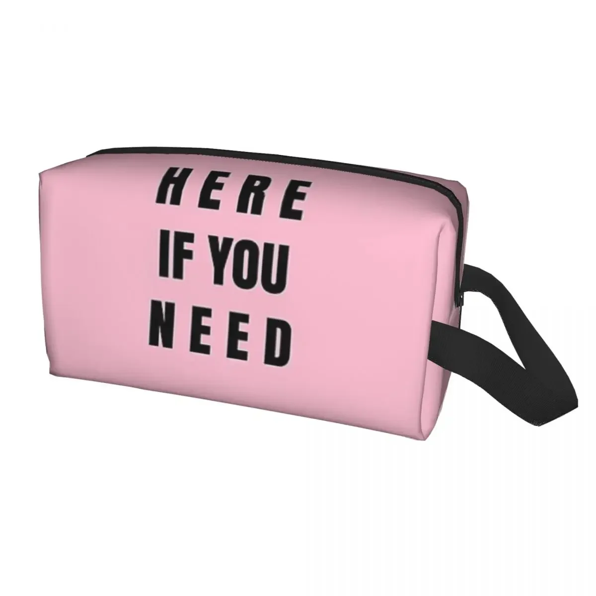 Here If You Need PINK Polyester Men Business Portable Storage Bag Women Travel Cosmetic Bag Hanging Wash Pouch