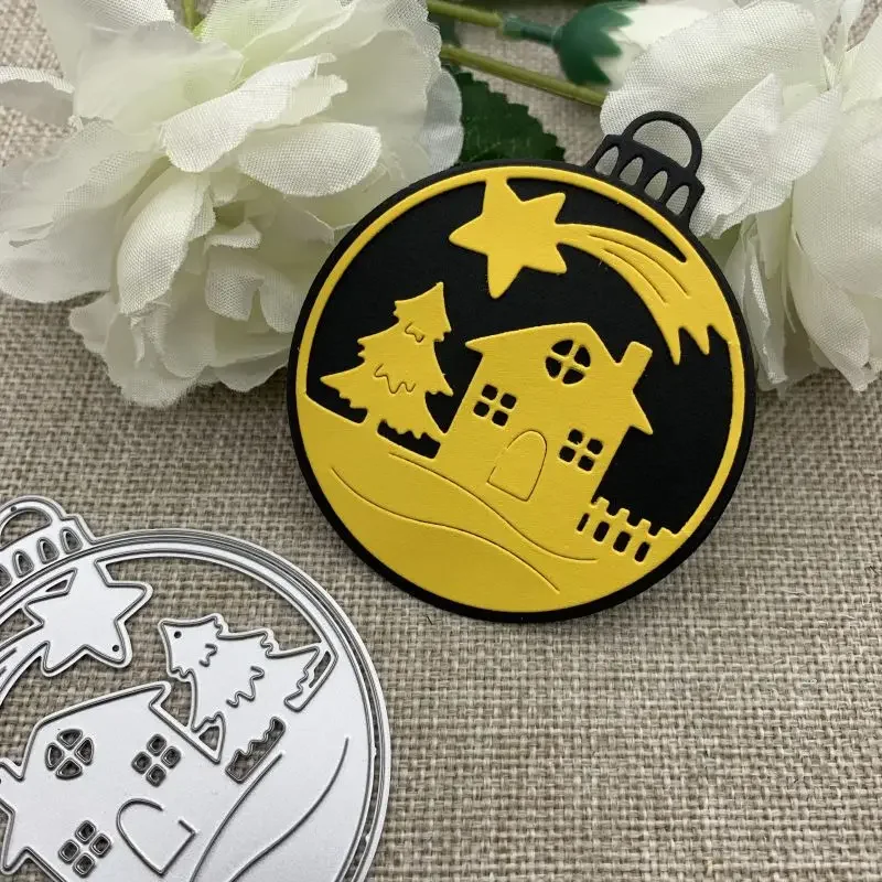 

Металлические вырубные формы для скрапбукинга: Декоративные штампы для тиснения и вырезания в форме снежного домика, шаблон для рукоделия