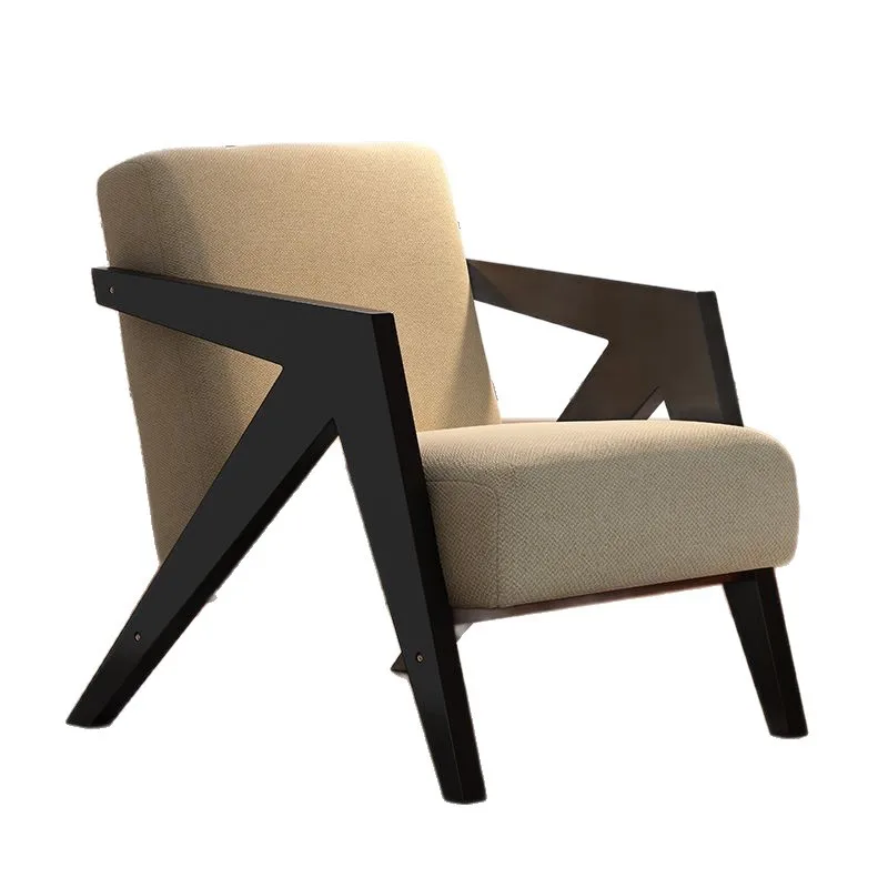 

Solid wood single sofa chair antique living room balcony