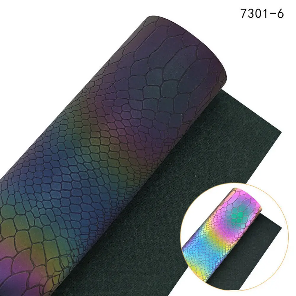 A4 Colorful Reflective PU Leather Fabric for Clothing Shoes DIY Sewing Material