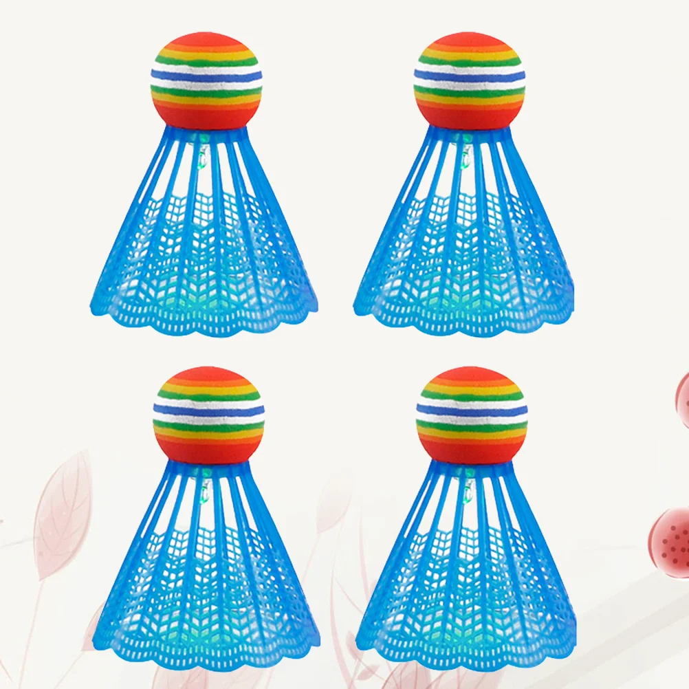 4 قطعة LED تضيء كرات كرة الريشة قسط النايلون مقاومة قوية مستقرة الطيران الريشة للاستخدام المدرسي للتدريب الترفيهي #2