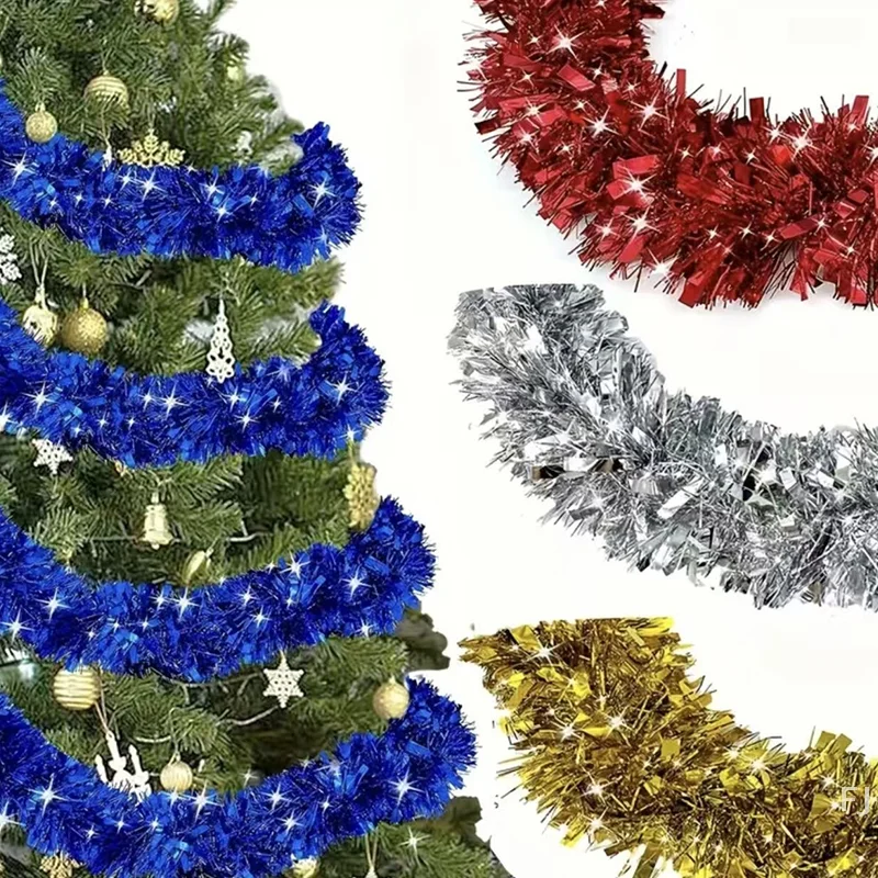 

[YU]2/5/10M DIY Christmas Decorations Strip Colorful Strips Wreath Christmas Glitter Garland Tinsel Ribbon
