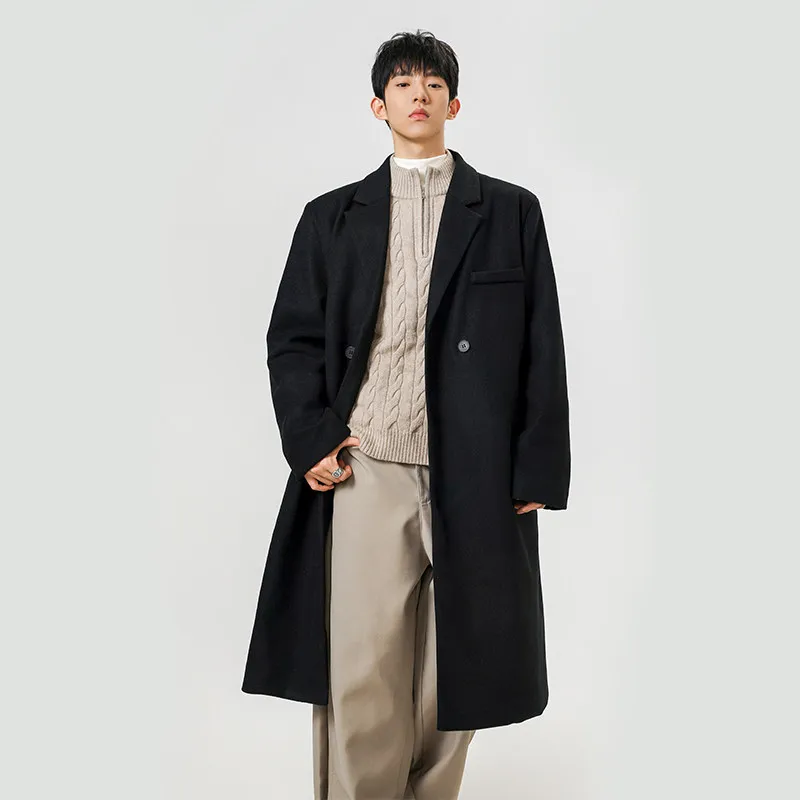 

Trench Coats Mens Alpaca-Style Cashmere Breathable Thickened Warmth Winter Cold Lined Inner Layers Comfortable Original Quality
