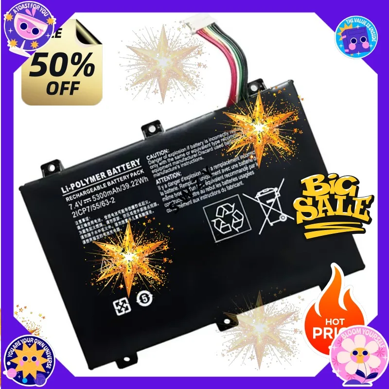 SWZY 7.4V  5300mAh SMP-BOBCACLL4 2ICP7/55/63-2 Laptop Battery for Xplore XSlate B10 IX101B2 D10 iX101B1 Rugged Tablet SMPSBINTL