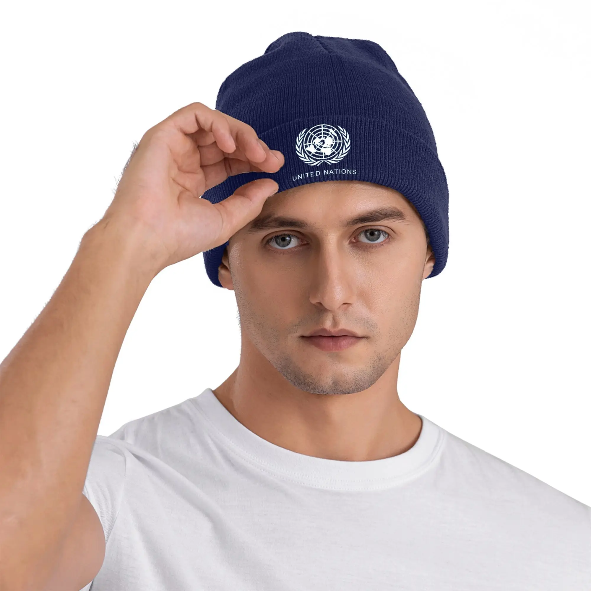 United Nations Knitted Hat  Beanie Hats Hippie Warm Soft Adult Unisex Bonnet Hats Autumn Design Vintage Caps Birthday Gift