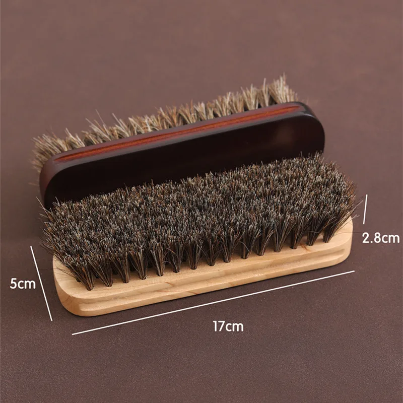 Natural Leather Horse Hair Brush for Shoes, Soft Polishing Tool, Cleaning Brush, Real Horse Hair, Bootpolish