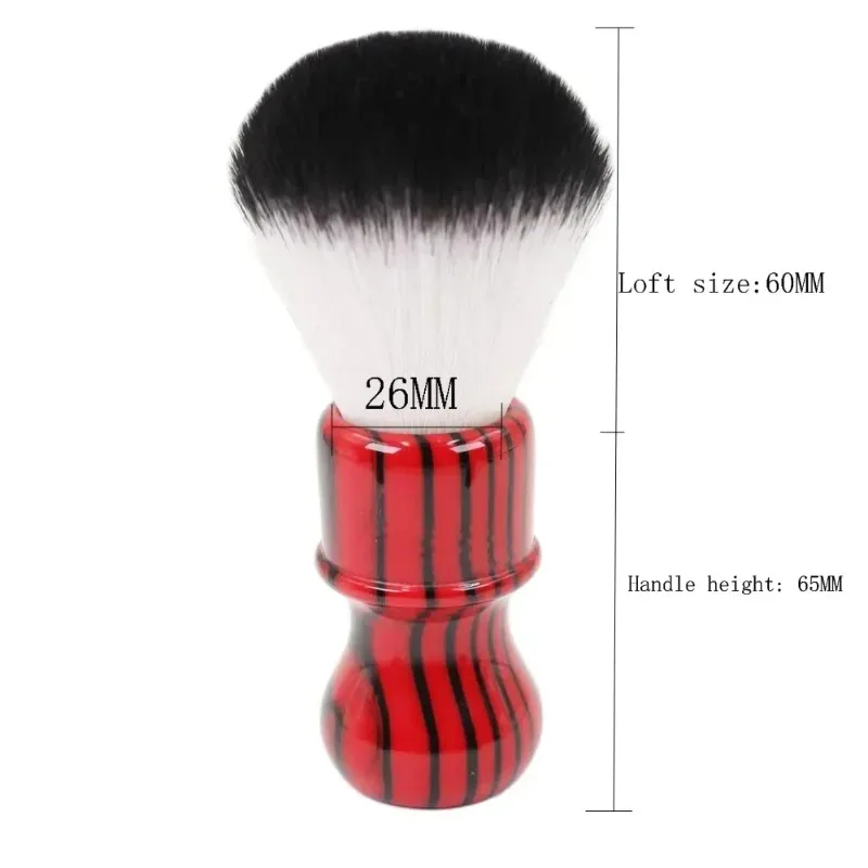 Yaqi Men's Evil Zebra 26mm Knot Black And Red Originality Handle Synthetic Hair Mens Shaving Brush Portable Retro Wet Shaving