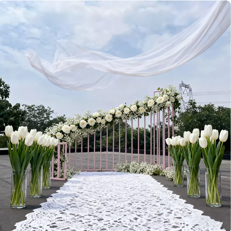 

New wedding wrought iron vertical strip S-shaped pink vertical strip screenshelf wedding background decoration ornament stand