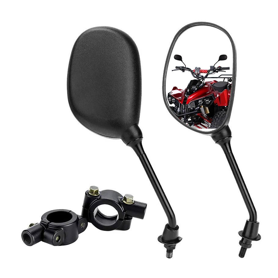 

10MM Motorcycle ATV Rear View Mirrors 360° Ball Type ATV Side Rearview Mirror with 7/8" Handlebar Mount for Snowmobile Scooter