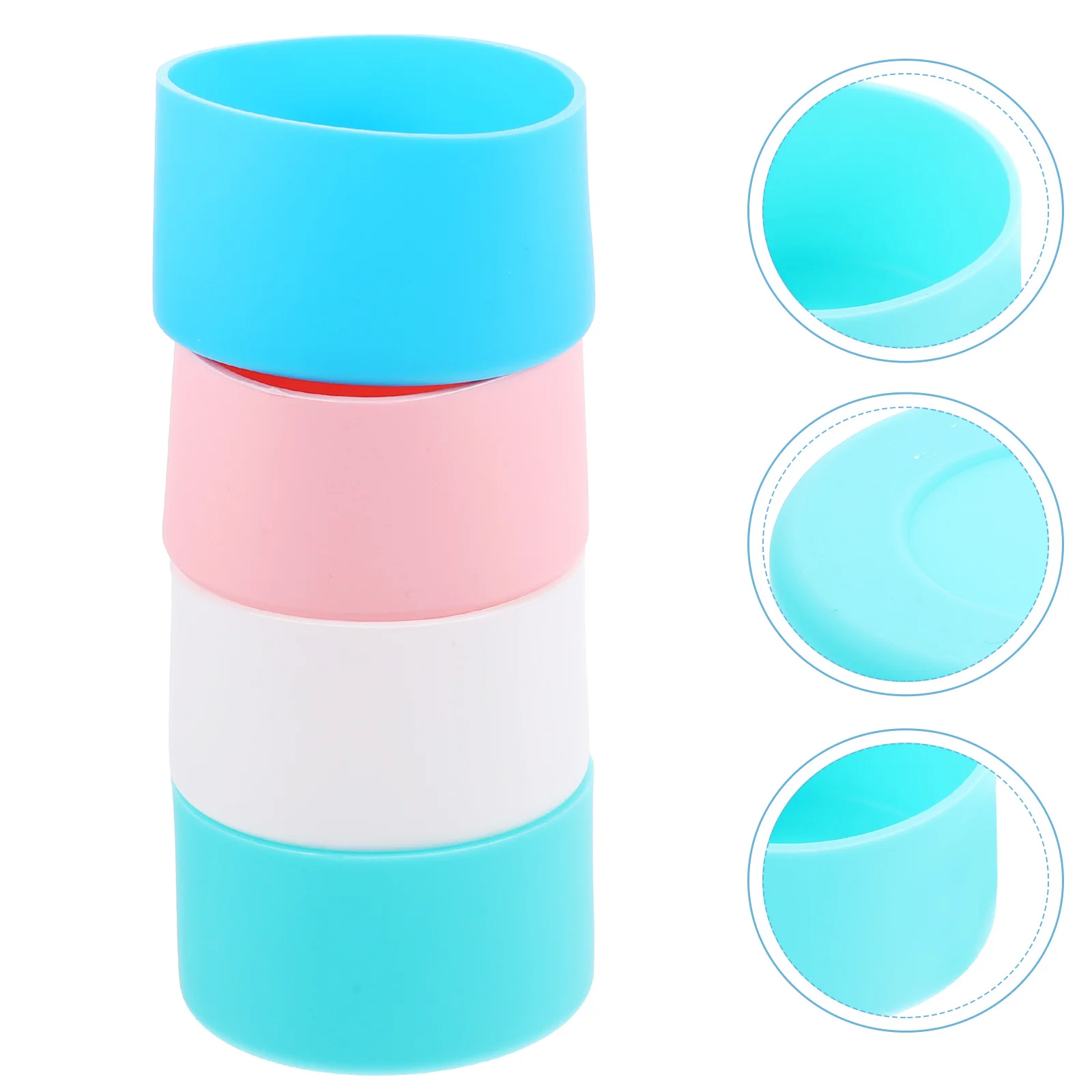 

4pcs Silicone Bottle Boot Cover Set For 30/40Oz Flask Tumbler Bottom Sleeve Reusable Non-Slip Insulation Outdoor
