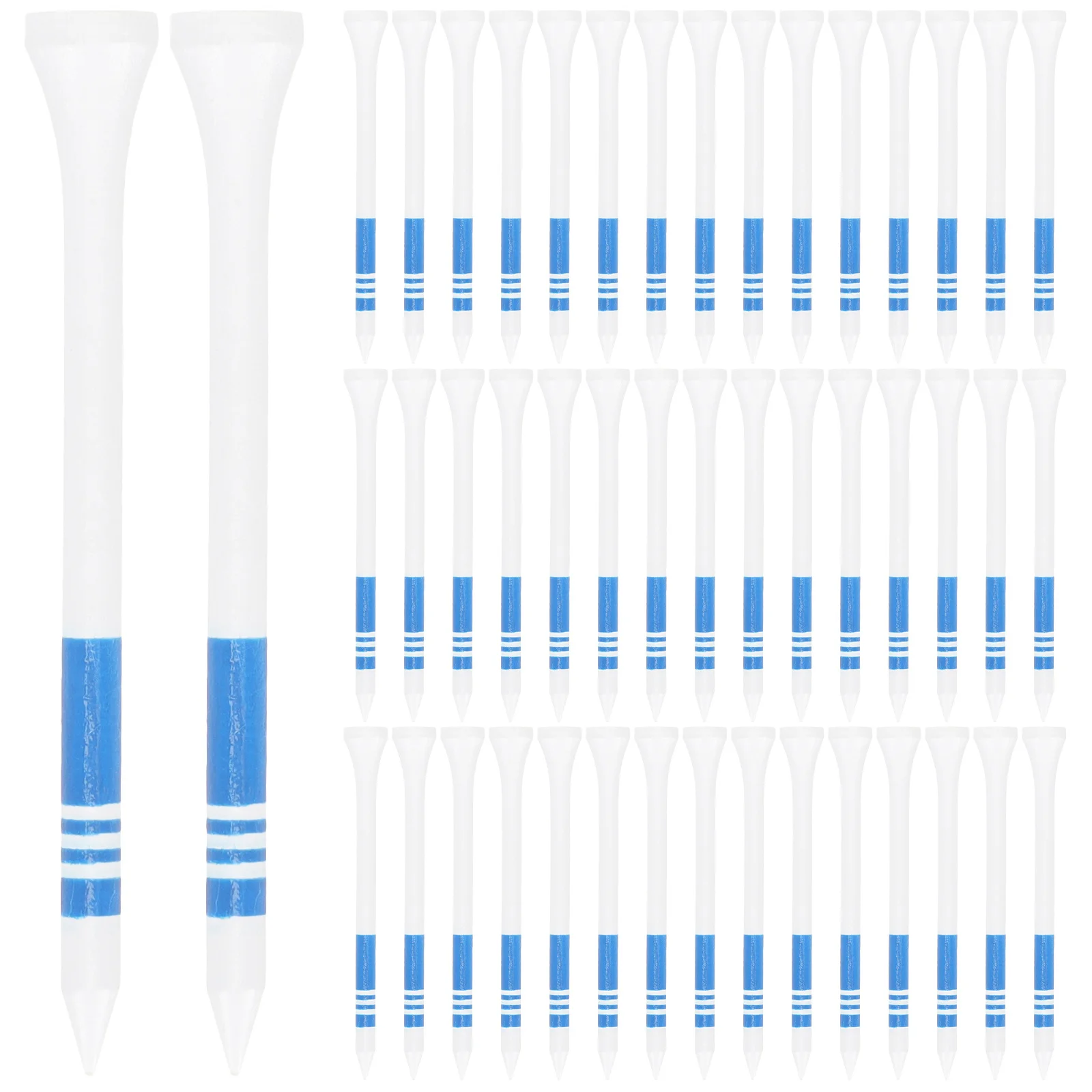 50 قطعة من تي شيرتات الجولف الخشبية الاحترافية أوتاد الجولف قوية تدوم طويلاً ومنخفضة الاحتكاك لحماية النادي ممارسة الجولف