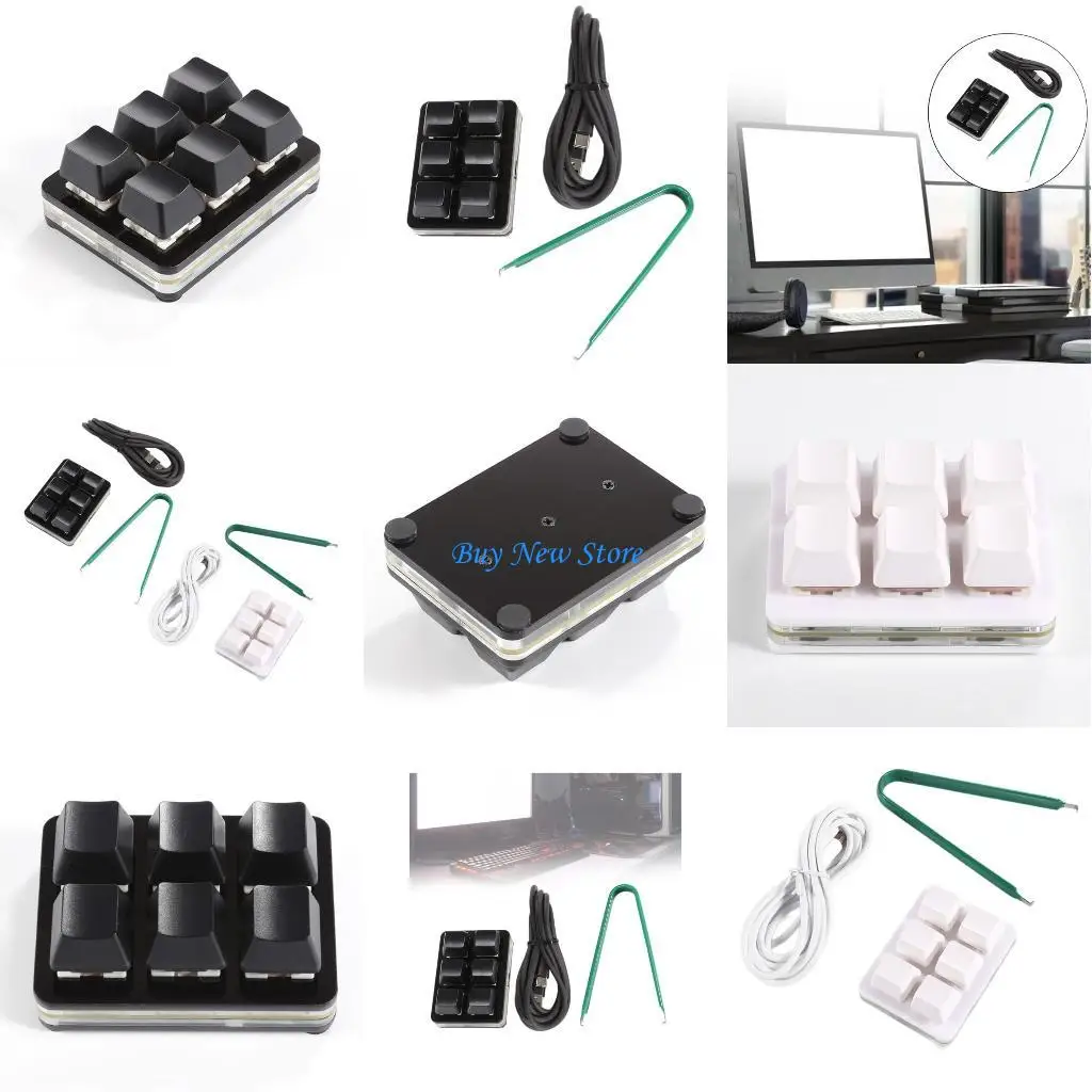 

20CE 6-клавишная клавиатура USB TypeC Маленькая клавиатура с поддержкой макросов и механической клавиатурой со светодиодной RGB