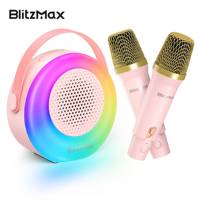 BlitzMax BM-K10 Karaoke Machine Mini Portable Bluetooth Karaoke Singing Speaker with 2 Wireless Mic for Adults Kids