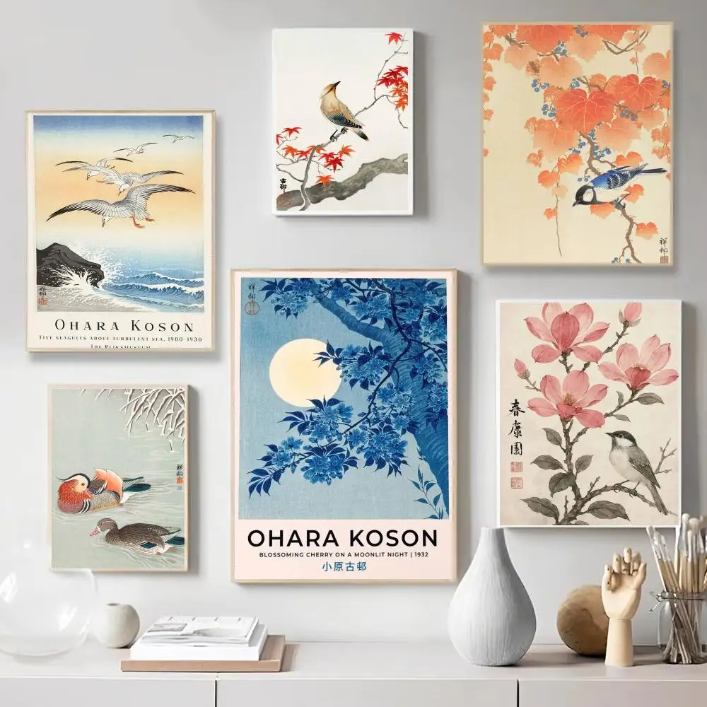 Art O-Ohara Koson Japanese Ukiyo Poster Wall Art Print Poster for Bedroom Living Room Home Decor Gift Artwork